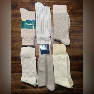 LOT 6 Pair Mens Dress Socks Khaki Tan SIZE 10-13